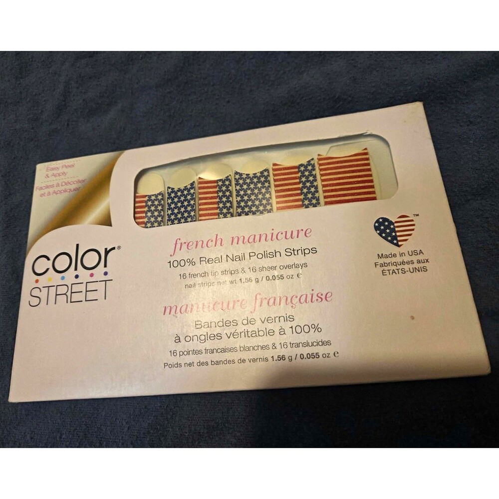 Color Street Red/White/Blue French Nail Polish Strips Red White and Belle